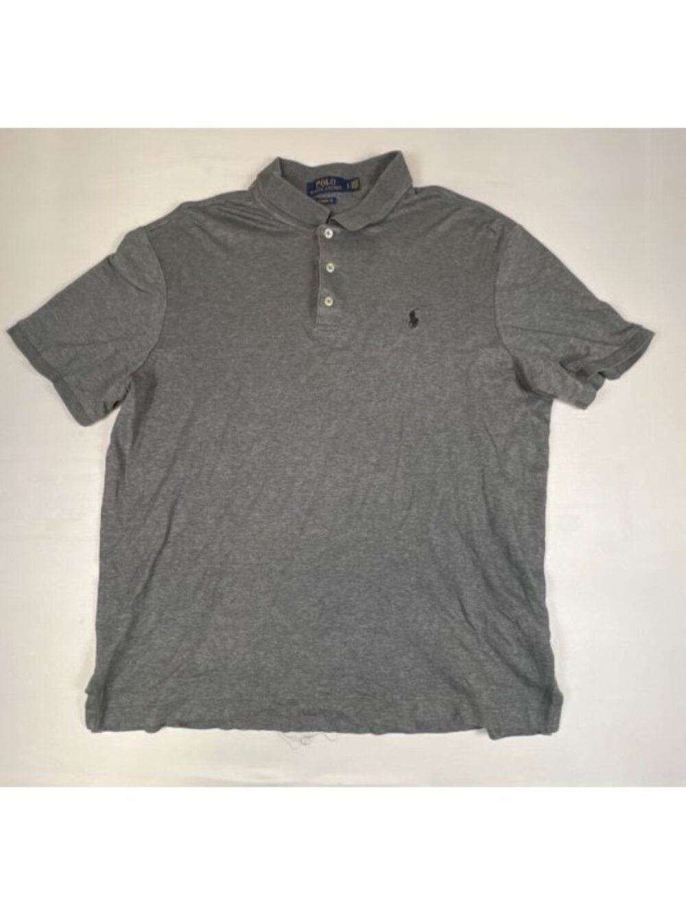 Polo Ralph Lauren Shirt Mens Large Gray Classic Fit Short Sleeve Logo Cotton